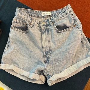 Zara high rise denim short